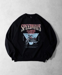 裏毛 ROCK/MOTORCYCLE PRINT クルーネック