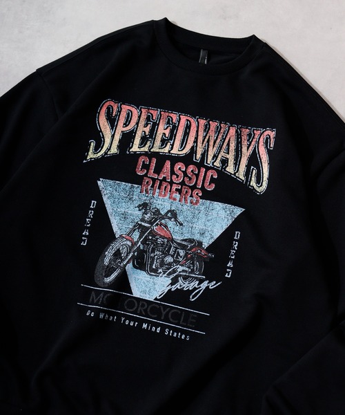 FUNALIVE(ファンアライブ)の「裏毛 ROCK/MOTORCYCLE PRINT クルーネック(スウェット・メンズ・ブラック系2/グレー系1/ブラック系1/グレー系2・XL/L/M)」の6枚目の写真