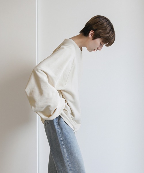 select MOCA（セレクトモカ）の「ボリュームスリーブスウェット（スウェット・レディース・オフホワイト/チャコールグレー・FREE）」の9枚目の写真