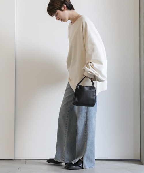 select MOCA（セレクトモカ）の「ボリュームスリーブスウェット（スウェット・レディース・オフホワイト/チャコールグレー・FREE）」の10枚目の写真
