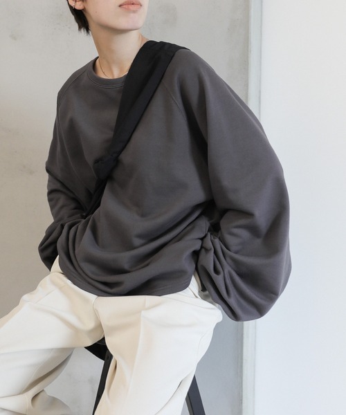 select MOCA（セレクトモカ）の「ボリュームスリーブスウェット（スウェット・レディース・オフホワイト/チャコールグレー・FREE）」の14枚目の写真