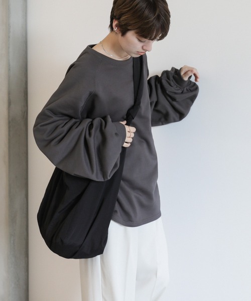 select MOCA（セレクトモカ）の「ボリュームスリーブスウェット（スウェット・レディース・オフホワイト/チャコールグレー・FREE）」の18枚目の写真