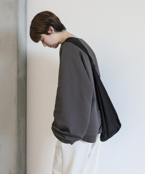 select MOCA（セレクトモカ）の「ボリュームスリーブスウェット（スウェット・レディース・オフホワイト/チャコールグレー・FREE）」の19枚目の写真