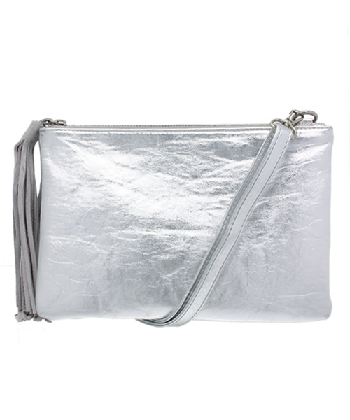 WEGO（ウィゴー）の「WEGO/タッセルショルダーバッグ（ショルダーバッグ・レディース・シルバー/ホワイト・FREE）」の2枚目の写真