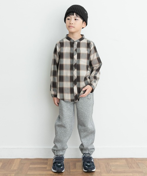 URBAN RESEARCH DOORS(アーバンリサーチドアーズ)の「『親子リンク』バンドカラーチェックシャツ(KIDS)(シャツ/ブラウス・キッズ・ブラック系その他/ブルー系その他・105/120/135)」の6枚目の写真