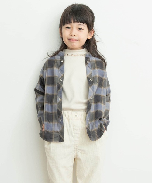 URBAN RESEARCH DOORS(アーバンリサーチドアーズ)の「『親子リンク』バンドカラーチェックシャツ(KIDS)(シャツ/ブラウス・キッズ・ブラック系その他/ブルー系その他・105/120/135)」の14枚目の写真