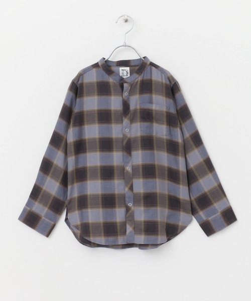 URBAN RESEARCH DOORS(アーバンリサーチドアーズ)の「『親子リンク』バンドカラーチェックシャツ(KIDS)(シャツ/ブラウス・キッズ・ブラック系その他/ブルー系その他・105/120/135)」の20枚目の写真