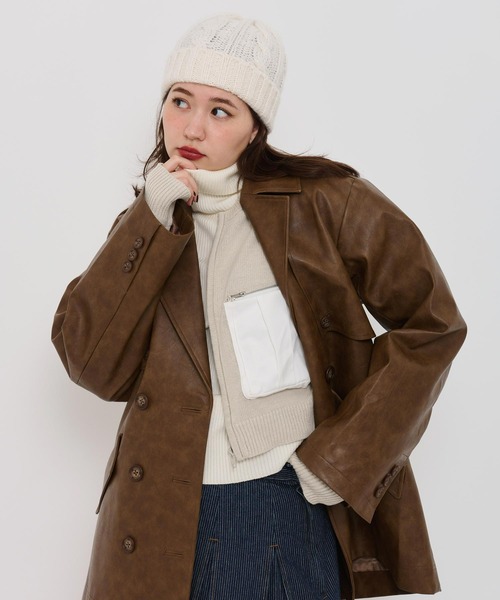 tina ニット帽　ブラウン tina ニット帽ブラウン