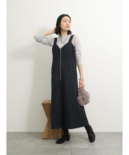 Samansa Mos2 blue(サマンサモスモスブルー)の「◎ハーフジップジャンスカ(ワンピース・レディース・ブラック/カーキ/ネイビー・F)」の14枚目の写真