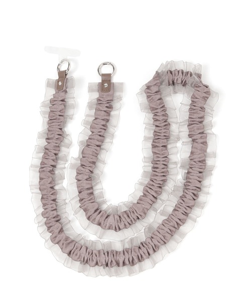 LAKOLE(ラコレ)の「チュールラッフルスマホショルダー / 980293(スマホグッズ・レディース・キャメル/ブラック/ライトグレー/ブラウン/アイボリー/ピンク/ネイビー/サンドグレー・FREE)」の3枚目の写真