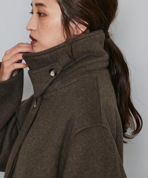 Kastane（カスタネ）の「B ステンカラーコート（ステンカラーコート・レディース・ブラック/ブラウン・FREE）」の2枚目の写真
