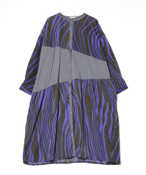 sandy（サンディー）の「sandy/斜め切替えワンピース（ワンピース・レディース・ベージュ/パープル/マスタード/ブラック・FREE）」の3枚目の写真