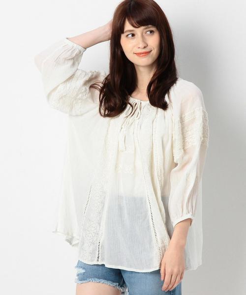 Another Edition（アナザーエディション）の「■ヨウリュウ刺しゅうブラウス/ AEBC Cﾖｳﾘｭｳ EMBR BL◆（シャツ/ブラウス・レディース・ホワイト/オレンジ・フリー）」の12枚目の写真