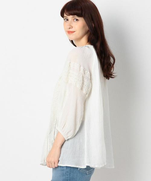 Another Edition（アナザーエディション）の「■ヨウリュウ刺しゅうブラウス/ AEBC Cﾖｳﾘｭｳ EMBR BL◆（シャツ/ブラウス・レディース・ホワイト/オレンジ・フリー）」の13枚目の写真