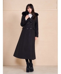 ファーカラーシルエットロングコート