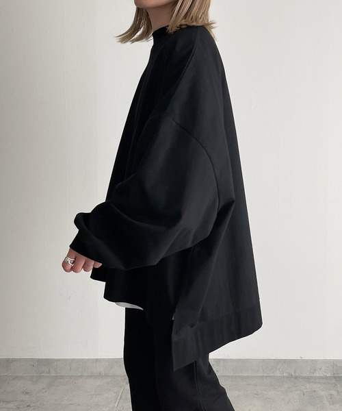 y/m by MIHO（イムバイミホ）の「サイドスリットビッグロンT（Tシャツ/カットソー・レディース・ブラック/ホワイト・FREE）」の21枚目の写真