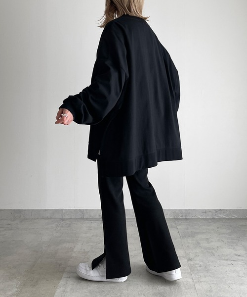 y/m by MIHO（イムバイミホ）の「サイドスリットビッグロンT（Tシャツ/カットソー・レディース・ブラック/ホワイト・FREE）」の8枚目の写真