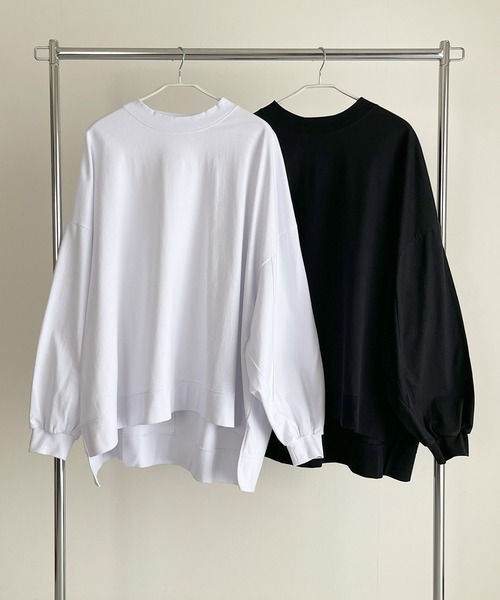 y/m by MIHO（イムバイミホ）の「サイドスリットビッグロンT（Tシャツ/カットソー・レディース・ブラック/ホワイト・FREE）」の6枚目の写真