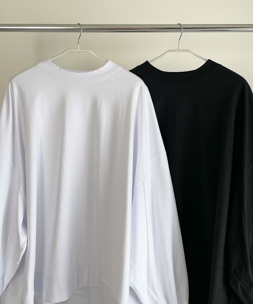 y/m by MIHO（イムバイミホ）の「サイドスリットビッグロンT（Tシャツ/カットソー・レディース・ブラック/ホワイト・FREE）」の10枚目の写真