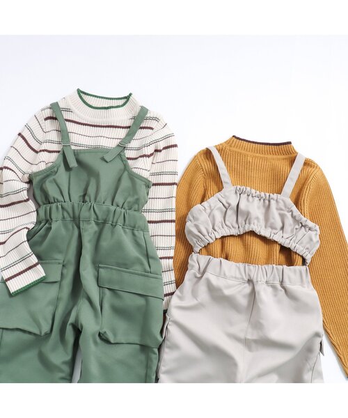 BREEZE（ブリーズ）の「2WAYサロペット（サロペット/オーバーオール・キッズ・ベージュ/カーキ・120/80/100/140/110/130/90）」の9枚目の写真