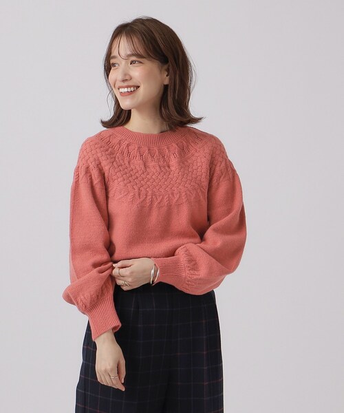 DRESKIP(ドレスキップ)の「◆【ふんわり やわらか】求心編みニット(ニット/セーター・レディース・オフホワイト/ブラック/ブルー/ピンク系・04/03/02)」の12枚目の写真
