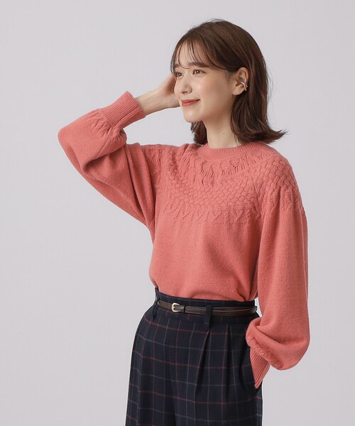 DRESKIP(ドレスキップ)の「◆【ふんわり やわらか】求心編みニット(ニット/セーター・レディース・オフホワイト/ブラック/ブルー/ピンク系・04/03/02)」の13枚目の写真