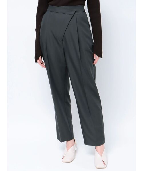 セール】アシンメトリーバックベルトパンツ（スラックス