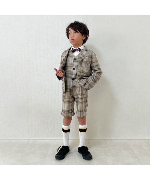 【極美品】シップス キッズフォーマルスーツ セットアップ ハーフパンツ 120 極美品】シップス キッズフォーマルスーツ セットアップ ハーフ