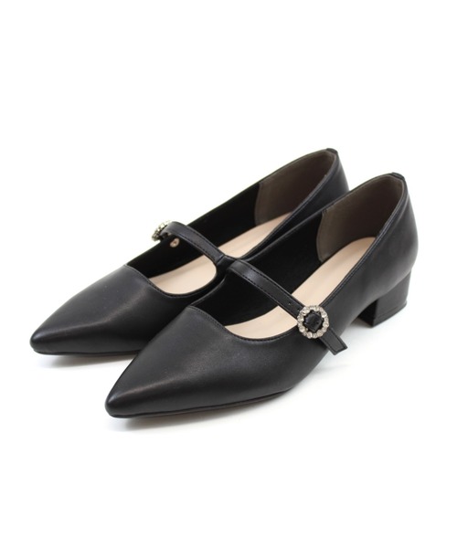 VIVIAN(ヴィヴィアン)の「ポインテッドトゥビジューバックルストラップパンプス(パンプス・レディース・シルバー/ブラック/アイボリー・S/M/L/LL)」の12枚目の写真