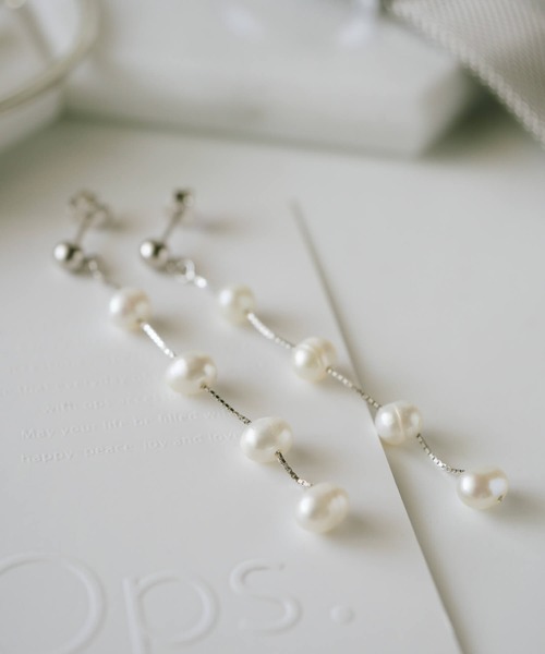 Ops.（オプス）の「パール シルバー925 ピアス ゴールド 金属アレルギー対応【afrizo-tre アフリジオ・トレ】（ピアス（両耳用）・レディース・シルバー/イエローゴールド・ONE SIZE）」の18枚目の写真