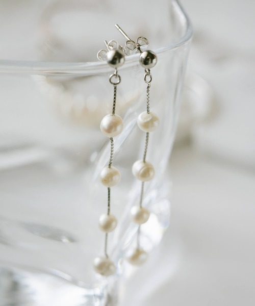 Ops.（オプス）の「パール シルバー925 ピアス ゴールド 金属アレルギー対応【afrizo-tre アフリジオ・トレ】（ピアス（両耳用）・レディース・シルバー/イエローゴールド・ONE SIZE）」の12枚目の写真