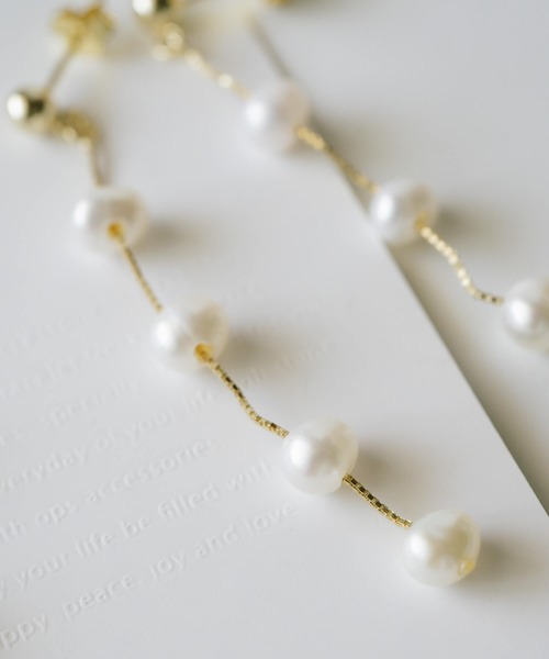 Ops.（オプス）の「パール シルバー925 ピアス ゴールド 金属アレルギー対応【afrizo-tre アフリジオ・トレ】（ピアス（両耳用）・レディース・シルバー/イエローゴールド・ONE SIZE）」の8枚目の写真