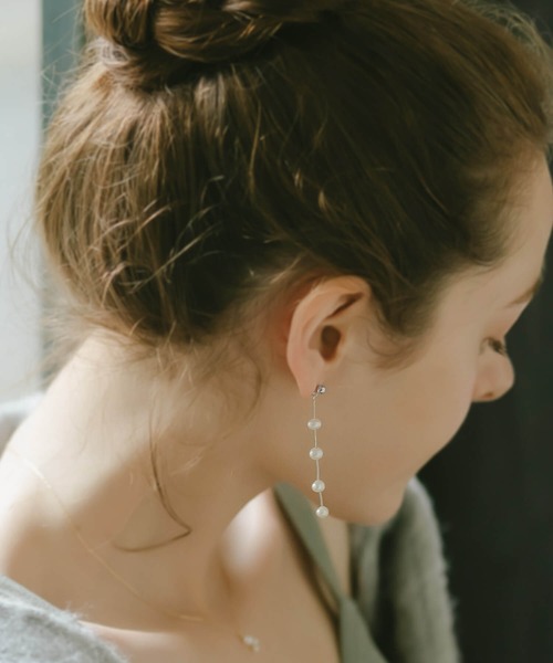 Ops.（オプス）の「パール シルバー925 ピアス ゴールド 金属アレルギー対応【afrizo-tre アフリジオ・トレ】（ピアス（両耳用）・レディース・シルバー/イエローゴールド・ONE SIZE）」の14枚目の写真