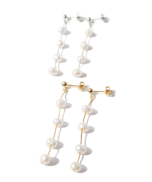 Ops.（オプス）の「パール シルバー925 ピアス ゴールド 金属アレルギー対応【afrizo-tre アフリジオ・トレ】（ピアス（両耳用）・レディース・シルバー/イエローゴールド・ONE SIZE）」の15枚目の写真