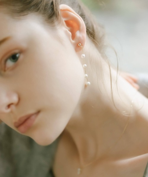 Ops.（オプス）の「パール シルバー925 ピアス ゴールド 金属アレルギー対応【afrizo-tre アフリジオ・トレ】（ピアス（両耳用）・レディース・シルバー/イエローゴールド・ONE SIZE）」の10枚目の写真