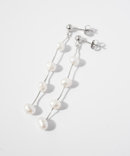 Ops.（オプス）の「パール シルバー925 ピアス ゴールド 金属アレルギー対応【afrizo-tre アフリジオ・トレ】（ピアス（両耳用）・レディース・シルバー/イエローゴールド・ONE SIZE）」の11枚目の写真