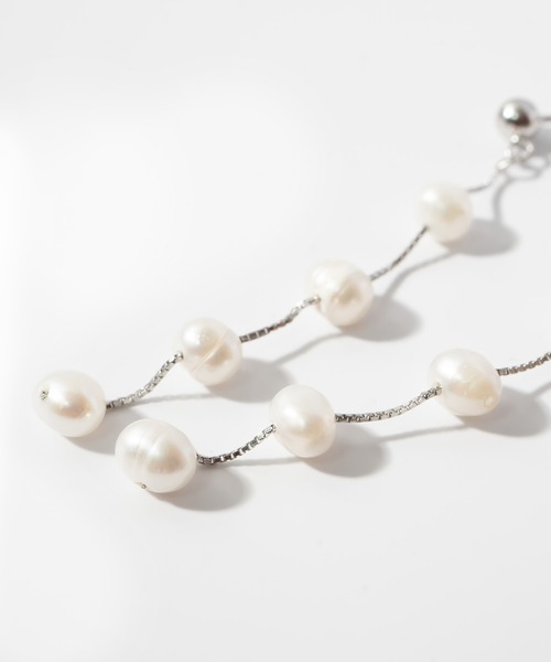 Ops.（オプス）の「パール シルバー925 ピアス ゴールド 金属アレルギー対応【afrizo-tre アフリジオ・トレ】（ピアス（両耳用）・レディース・シルバー/イエローゴールド・ONE SIZE）」の9枚目の写真