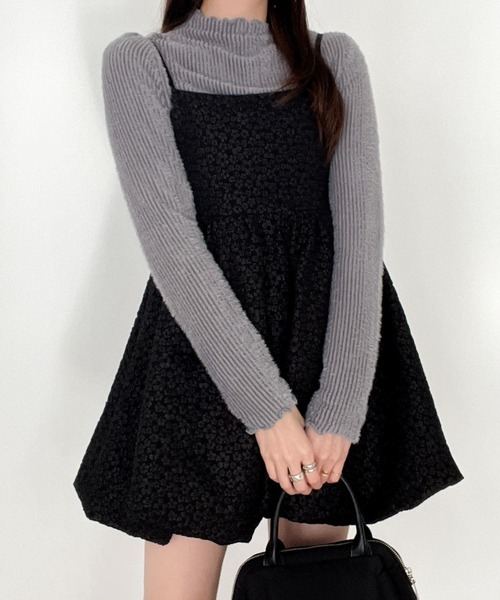 Heather（ヘザー）の「ファーカットソー　995425（Tシャツ/カットソー・レディース・グレー/アイボリー/ブラック・FREE）」の3枚目の写真