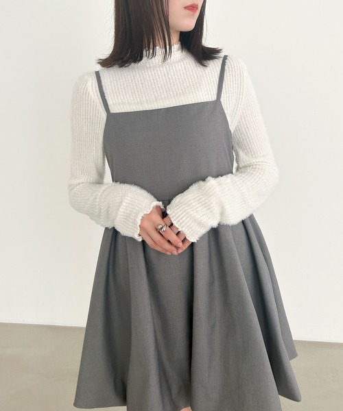 Heather（ヘザー）の「ファーカットソー　995425（Tシャツ/カットソー・レディース・グレー/アイボリー/ブラック・FREE）」の2枚目の写真
