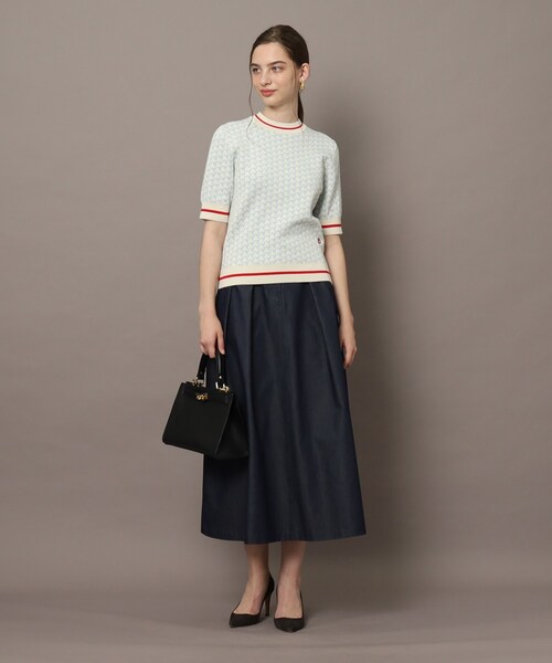 DRESSTERIOR(ドレステリア)の「◆【洗える】トリコロールジャカードハーフスリーブニット(ニット/セーター・レディース・ブルー系9・36/38/34)」の9枚目の写真