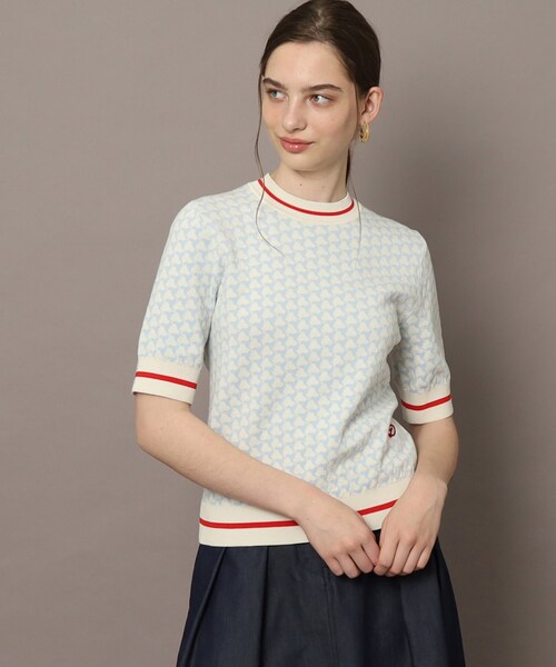 DRESSTERIOR(ドレステリア)の「◆【洗える】トリコロールジャカードハーフスリーブニット(ニット/セーター・レディース・ブルー系9・36/38/34)」の11枚目の写真