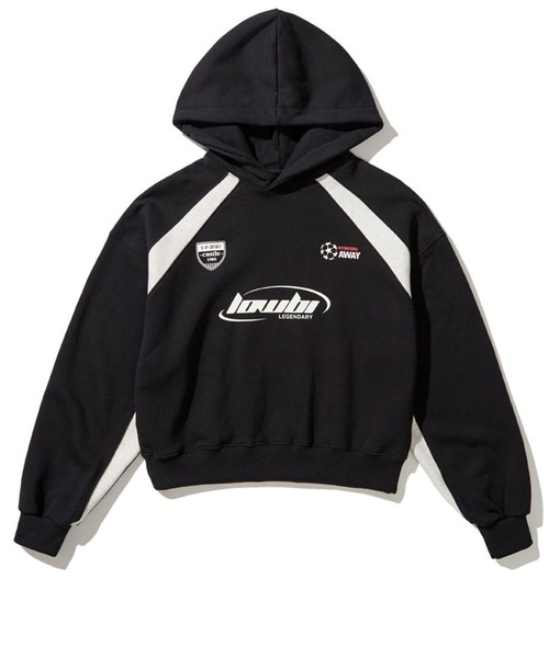 LOWBI（ロウビ）の「LOWBI／シグネチャロゴフーディー（裏起毛）（パーカー・レディース・ブラック/ライトグレー・FREE）」の12枚目の写真