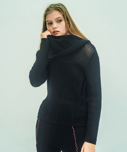 【セール】scarf collar knit top（ニット/セーター）｜soduk（スドーク）