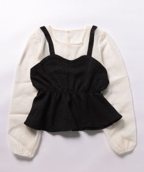 Sibra（シブラ）の「シースルーブラウス（シャツ/ブラウス・レディース・アイボリー/ブラック・M）」の20枚目の写真