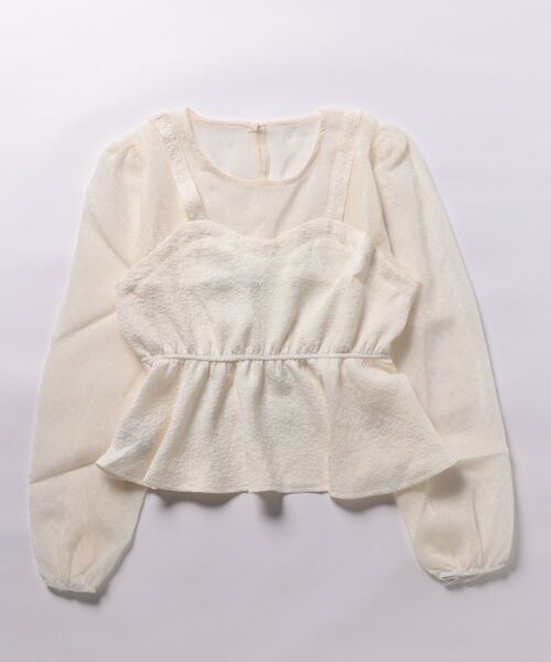 Sibra（シブラ）の「シースルーブラウス（シャツ/ブラウス・レディース・アイボリー/ブラック・M）」の19枚目の写真