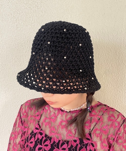 Casselini（キャセリーニ）の「Casselini(キャセリーニ)ドットビーズサマーハット（ハット・レディース・ブラック/ベージュ/ブラウン・FREE）」の14枚目の写真