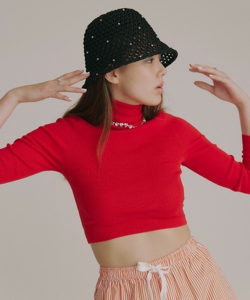 Casselini（キャセリーニ）の「Casselini(キャセリーニ)ドットビーズサマーハット（ハット・レディース・ブラック/ベージュ/ブラウン・FREE）」の5枚目の写真