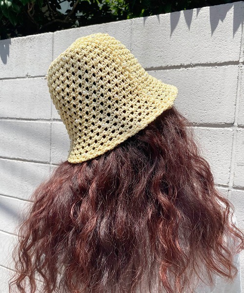 Casselini（キャセリーニ）の「Casselini(キャセリーニ)ドットビーズサマーハット（ハット・レディース・ブラック/ベージュ/ブラウン・FREE）」の15枚目の写真