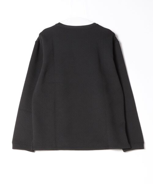 TRAP/U (トラップユー)の「ジオメトリック柄ジャカード / クルーネック スリット ロンTee(長袖)(Tシャツ/カットソー・メンズ・ホワイト/ブラック/グレー・M/L)」の4枚目の写真