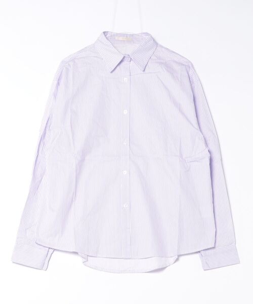 frunco(フランコ)の「ストライプシャツ(シャツ/ブラウス・レディース・グリーン/ピンク/パープル/ネイビー/ブルー/ブラック・FREE)」の6枚目の写真